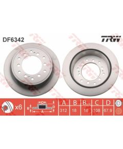 TRW Bremžu disks DF6342