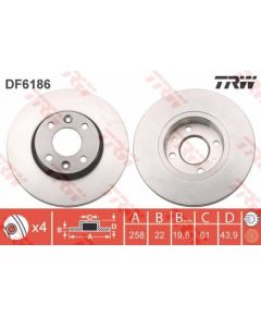 TRW Bremžu disks DF6186
