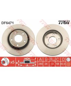 TRW Bremžu disks DF6471