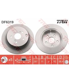 TRW Bremžu disks DF6319