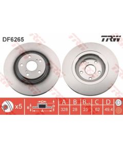 TRW Bremžu disks DF6265