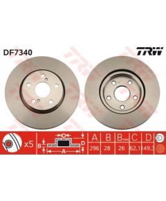 TRW Bremžu disks DF7340