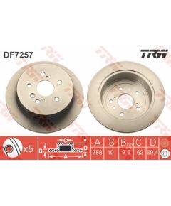 TRW Bremžu disks DF7257