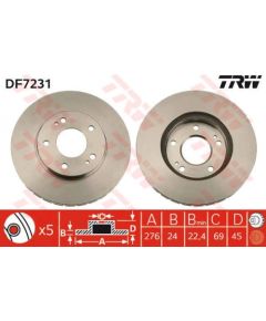 TRW Bremžu disks DF7231