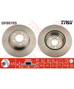TRW Bremžu disks DF6070S