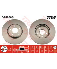 TRW Bremžu disks DF4866S