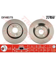 TRW Bremžu disks DF4857S