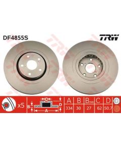TRW Bremžu disks DF4855S