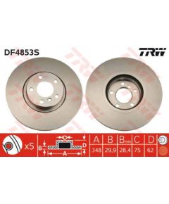 TRW Bremžu disks DF4853S