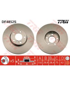 TRW Bremžu disks DF4852S