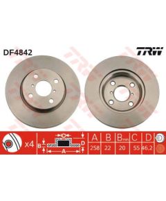 TRW Bremžu disks DF4842
