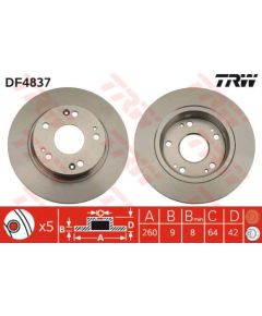 TRW Bremžu disks DF4837