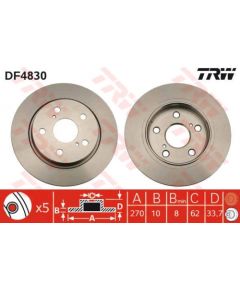 TRW Bremžu disks DF4830