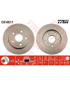 TRW Bremžu disks DF4811