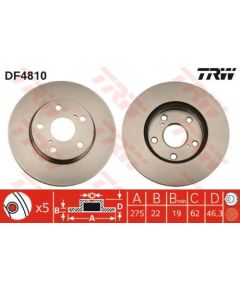 TRW Bremžu disks DF4810