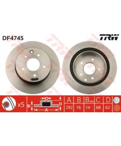 TRW Bremžu disks DF4745