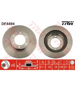 TRW Bremžu disks DF4494