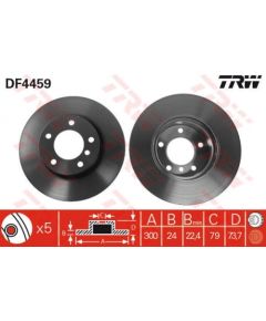 TRW Bremžu disks DF4459