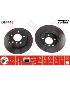TRW Bremžu disks DF4448