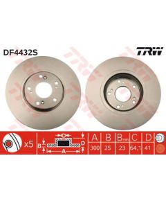TRW Bremžu disks DF4432S