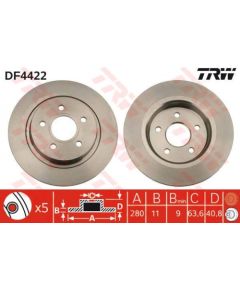 TRW Bremžu disks DF4422