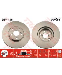 TRW Bremžu disks DF4416