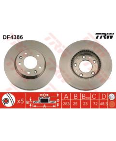 TRW Bremžu disks DF4386