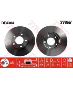 TRW Bremžu disks DF4384