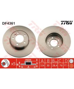 TRW Bremžu disks DF4361