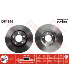 TRW Bremžu disks DF4346