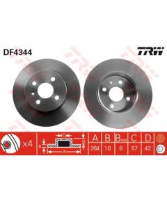 TRW Bremžu disks DF4344