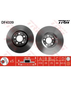 TRW Bremžu disks DF4339