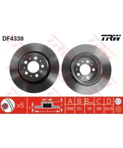 TRW Bremžu disks DF4338