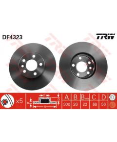 TRW Bremžu disks DF4323