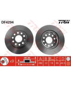 TRW Bremžu disks DF4294