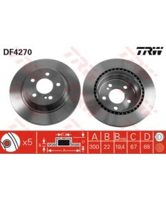 TRW Bremžu disks DF4270
