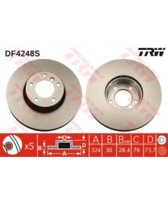 TRW Bremžu disks DF4248S