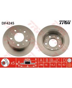 TRW Bremžu disks DF4245
