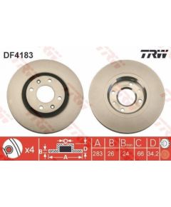 TRW Bremžu disks DF4183