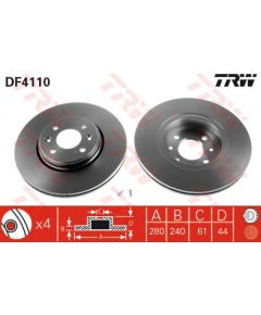 TRW Bremžu disks DF4110
