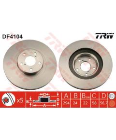 TRW Bremžu disks DF4104