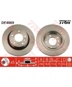 TRW Bremžu disks DF4069
