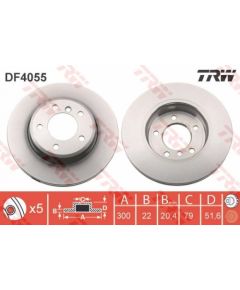 TRW Bremžu disks DF4055