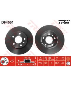 TRW Bremžu disks DF4051