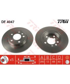 TRW Bremžu disks DF4047