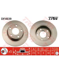 TRW Bremžu disks DF4039