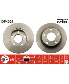 TRW Bremžu disks DF4026