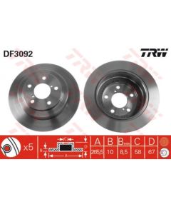 TRW Bremžu disks DF3092