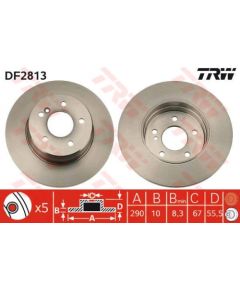 TRW Bremžu disks DF2813