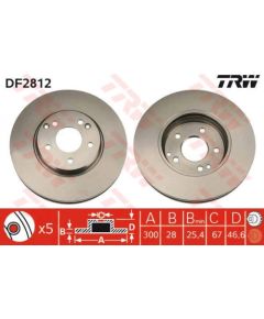 TRW Bremžu disks DF2812
